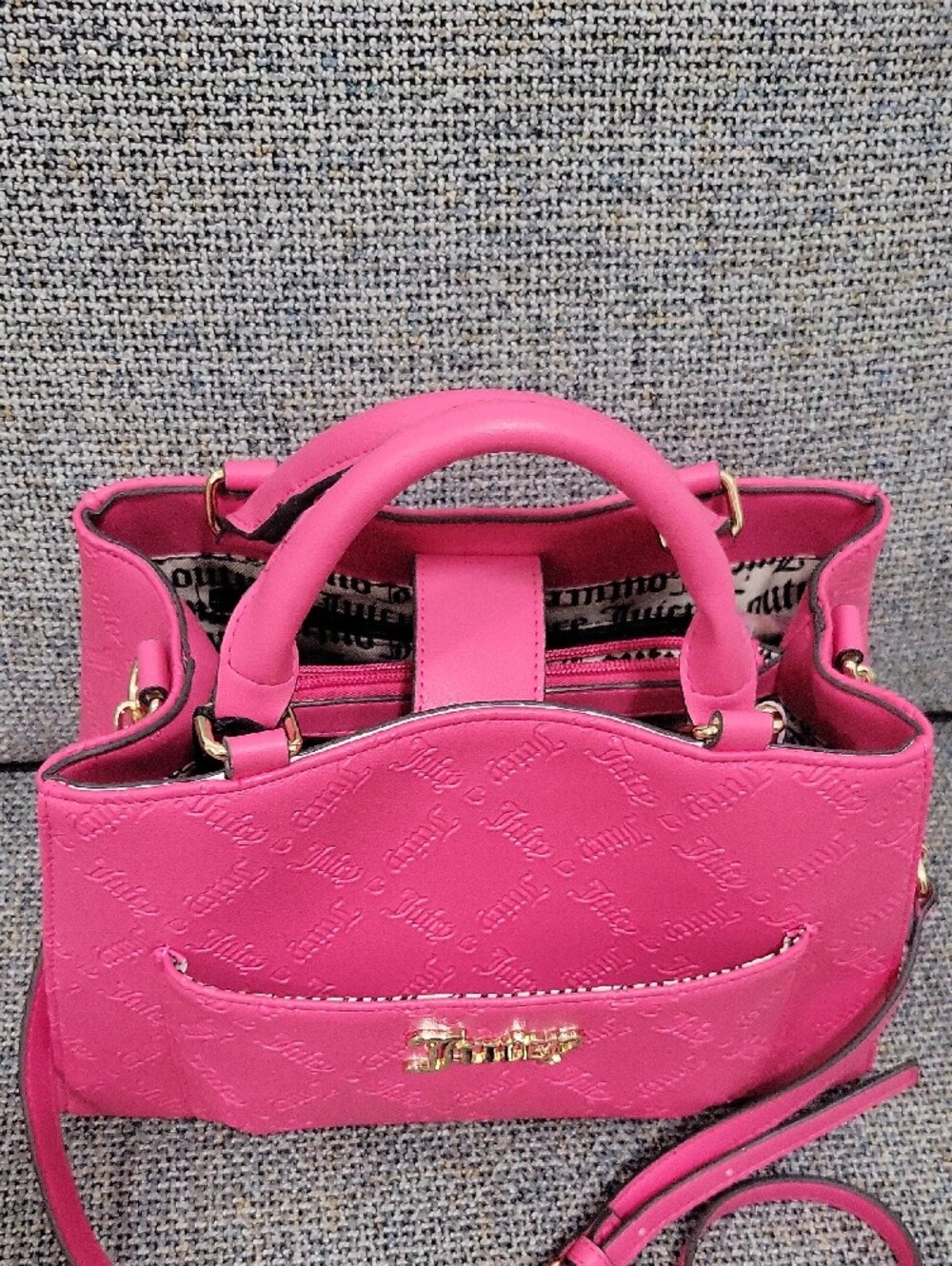 JUICY COUTURE 2pc Pull Out Pouch Satchel in Pink Flash/Duty Blush - Picture 8 of 17